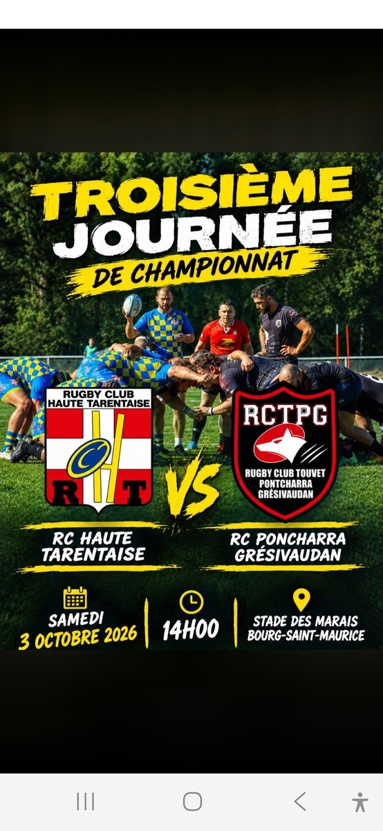 3ème match à domicile samedi 3 octobre 14h